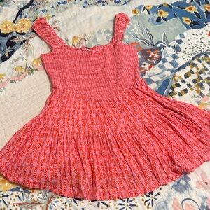 Free People Coral Tiered Mini Dress